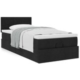 vidaXL Otomanski posteljni okvir z vzmetnico črn 90x200 cm blago | Shoptok.si