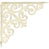  Nosači za zidne police 12 kom. Antič White 24 x 24 x 3,5 cm | shoptok.hr