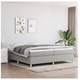  Box spring posteljni okvir svetlo siv 200x200 cm blago | Shoptok.si