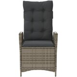  3-dijelni bistro set od poliratana s jastucima sivi Siva | shoptok.hr
