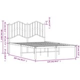  Metalni okvir za krevet s uzglavljem bijeli 120x200 cm | shoptok.hr