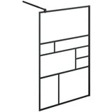 Pregrada za tuširanje s prozirnim staklom ESG 100 x 195 cm crna | shoptok.hr