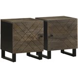 vidaXL Nočna omarica 2 kosa črna 40x33x46 cm trden mangov les Cene