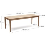 Kave Home Proširiv blagovaonski stol s pločom stola u dekoru hrasta u prirodnoj boji 80x160 cm Yain – | shoptok.hr
