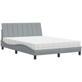 vidaXL Postelja z vzmetnico svetlo siva 140x200 cm blago | Shoptok.si