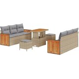 vidaXL Vrtna sedežna garnitura 9 pcs Bež poli ratan, (5000133463) | Shoptok.si