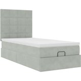  Okvir kreveta s madracima svijetlosivi 90x200cm baršunasti | shoptok.hr