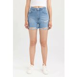Defacto Mom Fit High waist Cut Ended Trousers Short cene