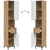 vidaXL Visoka kopalniška omara artisan hrast 31.5 x 33 x 190 cm | Shoptok.si