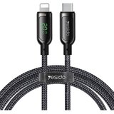Yesido - podatkovni kabel (CA86) - Lightning na Type-C 20W 5A digitalni zaslon - 120 cm - crni Cijene