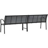  Dvostruka vrtna klupa crna 231 cm od čelika i WPC-a | Eponuda.com