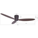  Lucci air 212883 - Plafonski ventilator AIRFUSION RADAR drvo/smeđa + daljinski upravljač | Eponuda.com
