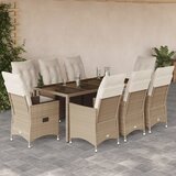  9-dijelni vrtni blagovaonski set od poliratana s jastucima bež 190 x 90 x 75 cm | shoptok.hr