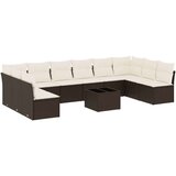  11-dijelni set vrtnih sofa od poliratana s jastucima smeđi | shoptok.hr