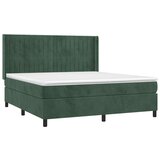 vidaXL Box spring postelja z vzmetnico LED tem. zelena 180x2 | Shoptok.si