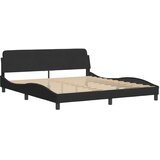 Krevet s madracem Hanko crni 180x200 cm baršunasti | Eponuda.com