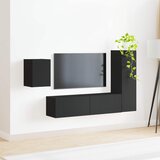  Set TV komoda Zidne 4 pcs Crna Konstruirano drvo | shoptok.hr