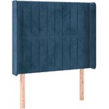  Posteljno vzglavje temno modro 93x16x118/128 cm žamet, (20954346) | Shoptok.si