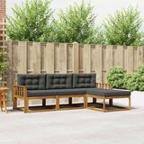  Set vanjskih sofa 4 kom. Prirodna i antracit Smeđa 249,5 x 162,5 x 73 cm | shoptok.hr
