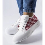 Gemre Women's white lace-up sneakers with a trendy pattern Marquis | Shoptok.si