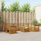  Set vanjskih sofa 10 kom. Prirodna Smeđa 59 x 59 x 37 cm | Shoptok.si