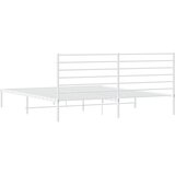  Metalni okvir za krevet s uzglavljem bijeli 200x200 cm | Eponuda.ba