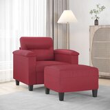 vidaXL Fotelja s tabureom crvena boja vina 60 cm od umjetne kože | shoptok.hr
