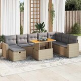  9-dijelni set vrtnih sofa s jastucima bež od poliratana bagrem | shoptok.hr