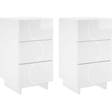  Noćni ormar 2 pcs Bijela visokog sjaja 33,5 x 34,5 x 60 cm | shoptok.hr