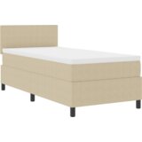 Box Spring Krevet s Madracem &amp LED Svjetlom Zeleno Sivo 100x200 cm Tkanina od Žoržeta | shoptok.hr
