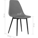  Blagovaonske stolice 6 kom sive PP | shoptok.hr