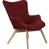 Ropez Rdeč žameten fotelj Niko – | Shoptok.si