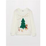 LC Waikiki Crew Neck Christmas Theme Long Sleeve Girls Knitwear Sweater Cene