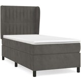 Box spring krevet s madracem tamnosivi 100x200 cm baršunasti | shoptok.hr