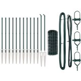 Euro Ograda s 13 Bodljikavih Anker Postova 0.4x25 m Galvanizirani Čelik Zeleni | shoptok.hr