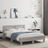  Okvir kreveta s uzglavljem LED siva boja hrasta 120x200 cm | shoptok.hr