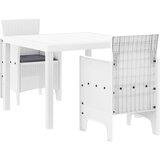 vidaXL 3-delna jedilna garnitura za vrt z blazinami, bela poli ratan, (22089847) | Shoptok.si