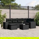 vidaXL 7-dijelni set vrtnih sofa od poliratana s jastucima crni | shoptok.hr