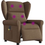 vidaXL Električni masažni naslanjač rjavo blago, (21824554) | Shoptok.si