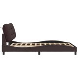  Posteljni okvir z LED lučkami temno rjav 140x190 cm tkanina, (21095190) | Shoptok.si