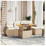 vidaXL 6-dijelni set vrtnih sofa s jastucima bež od poliratana | shoptok.hr