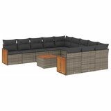  The Living Store Vrtna sedežna garnitura 12-delna z blazinami siva poli ratan - Vrtna Sedežna Garniture, (21460892) | Shoptok.si