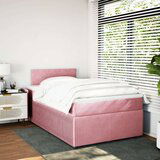 vidaXL Box spring postelja z vzmetnico roza 120x190 cm žamet | Shoptok.si