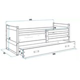  Krevet BMS Rico + ladica 190x80 cm, BIA bijela | shoptok.hr