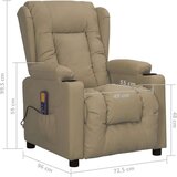  Masažna fotelja od umjetne kože boja cappuccina - Boja cappuccina 1 | shoptok.hr