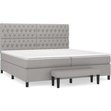  Box spring postelja z vzmetnico svetlo siva 200x200 cm blago, (20726813) | Shoptok.si