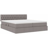  Krevet s od storage s uzglavljem 2 kom. Sivo-smeđa Lažna koža Smeđesiva 180 x 200 cm | Shoptok.si