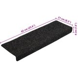  Prostirke za stepenice samoljepljive 10 kom 65x21x4 cm crne pravokutne rubove | shoptok.hr