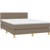  S oprugama i madracem smeđesivi 140 x 190 cm od tkanine | shoptok.hr