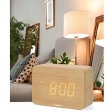Nedis Lesena namizna budilka z LED zaslonom in funkcijo dremeža, Rjava, (5000232144) | Shoptok.si